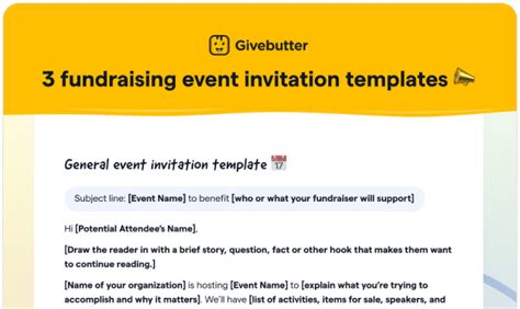 3 fundraising event invite templates to get more RSVPs .